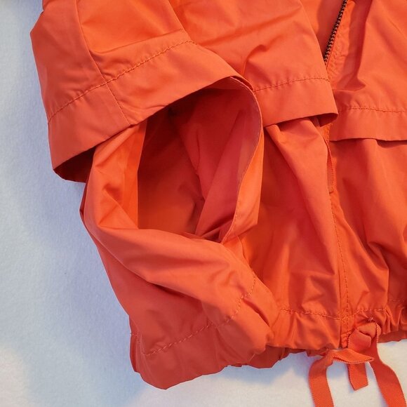 Loft Coral Colored 3 Tier Ruffled Raincoat Windbreaker SZ SM - Picture 4 of 8